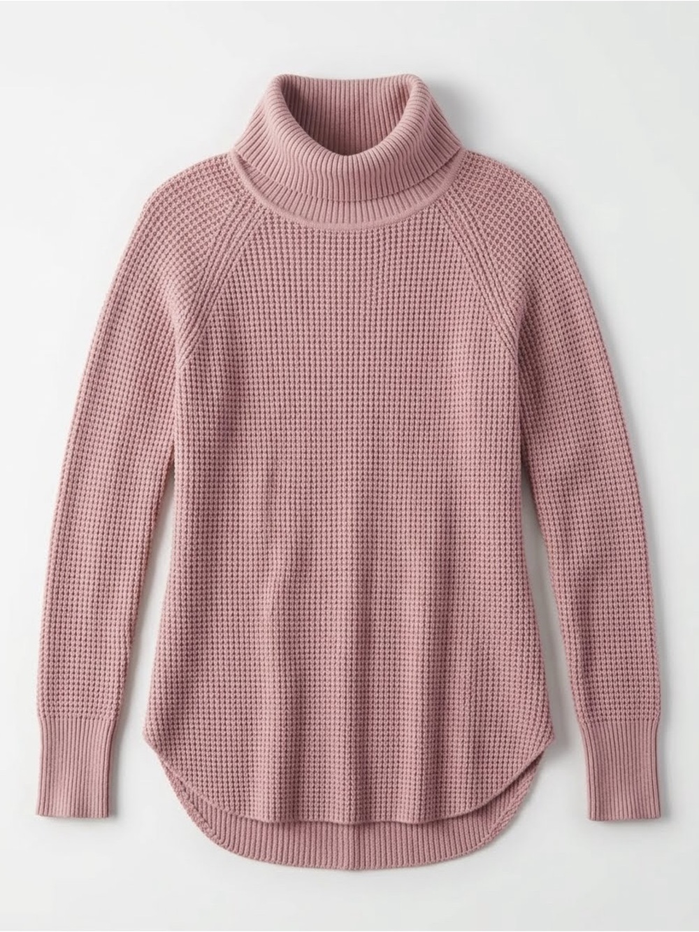 • Seven Sisters Dusty Pink Ribbed Turtleneck Sweater Sz S